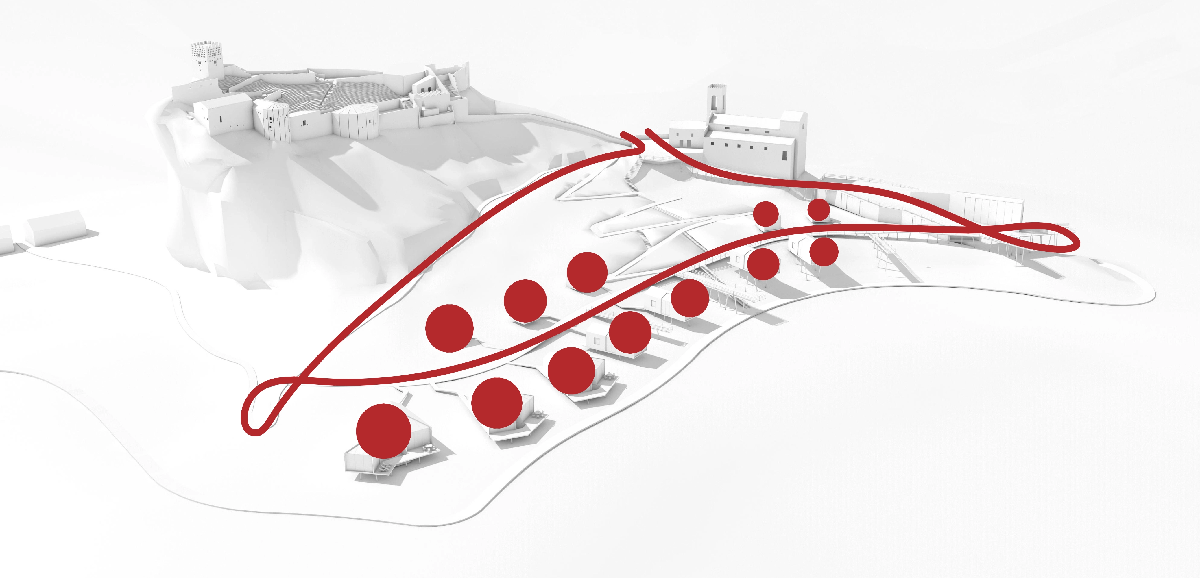 Design diagram for Observatory houses, Roccascalegna, Italy.